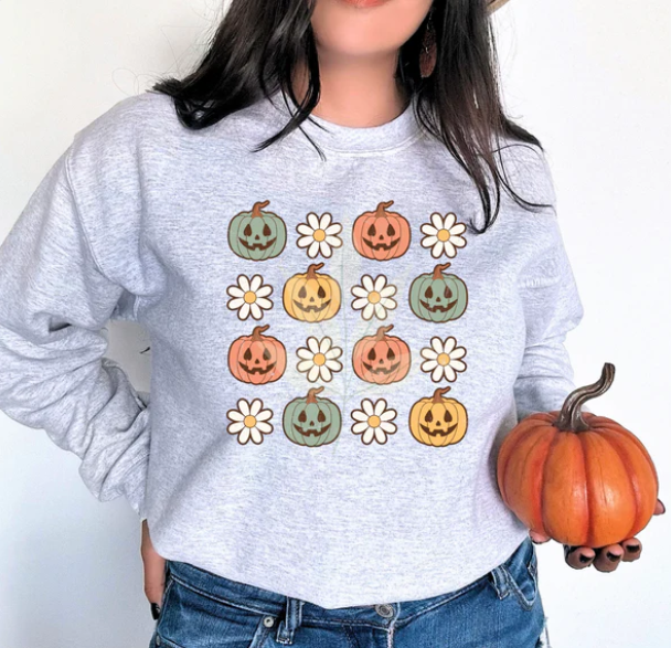 Pumpkins and Daisies - Short Sleeve, Long Sleeve, Crew or Hoodie