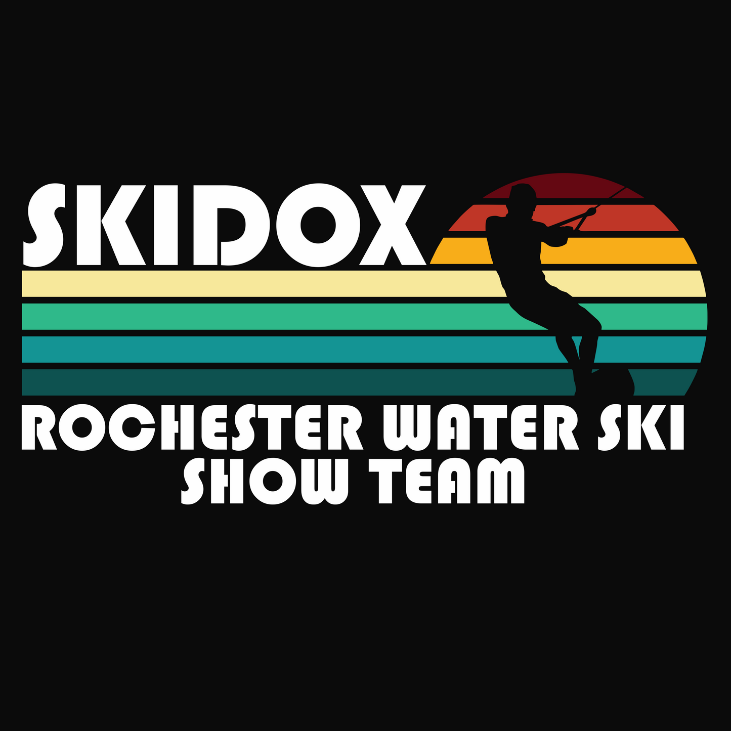 Skidox Rochester Water Ski Team - Retro Sunset Design - Hooded Sweatshirt