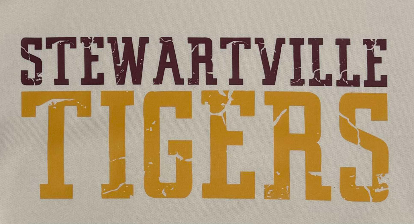 Stewartville Tigers WHITE OUT gear- YOUTH- Short Sleeve, Long Sleeve, Crew or Hoodie