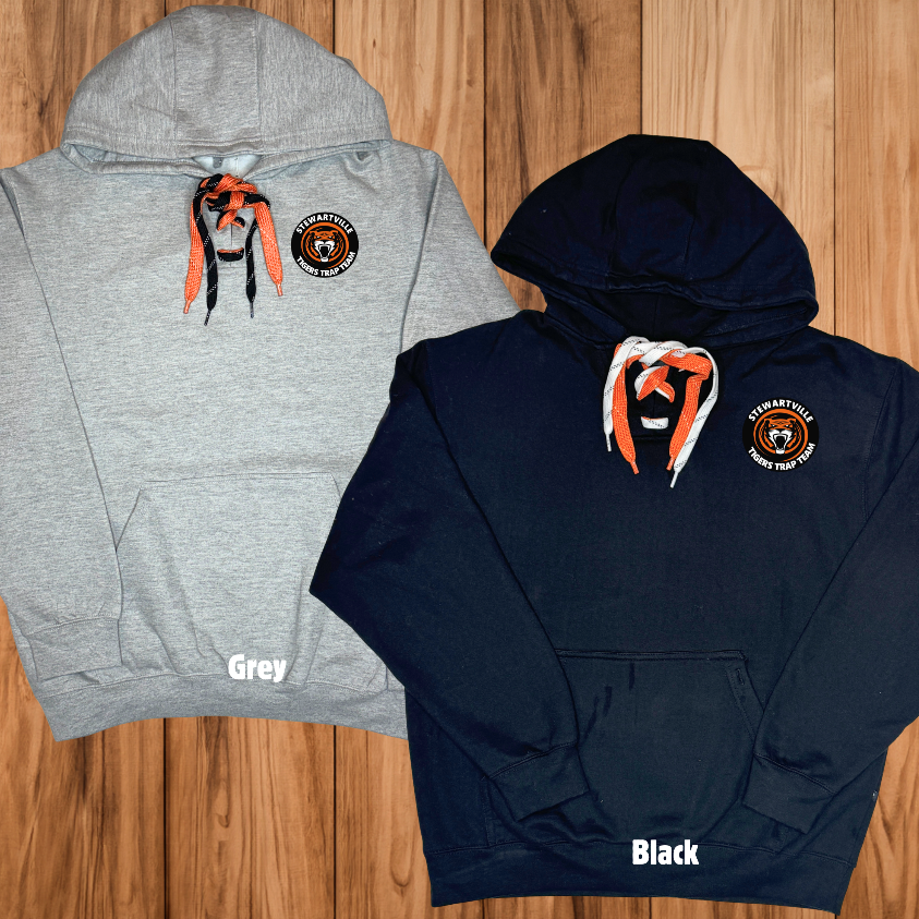 Stewartville Tigers Trap Team - Hooded "Laces" Sweatshirt - Circle design