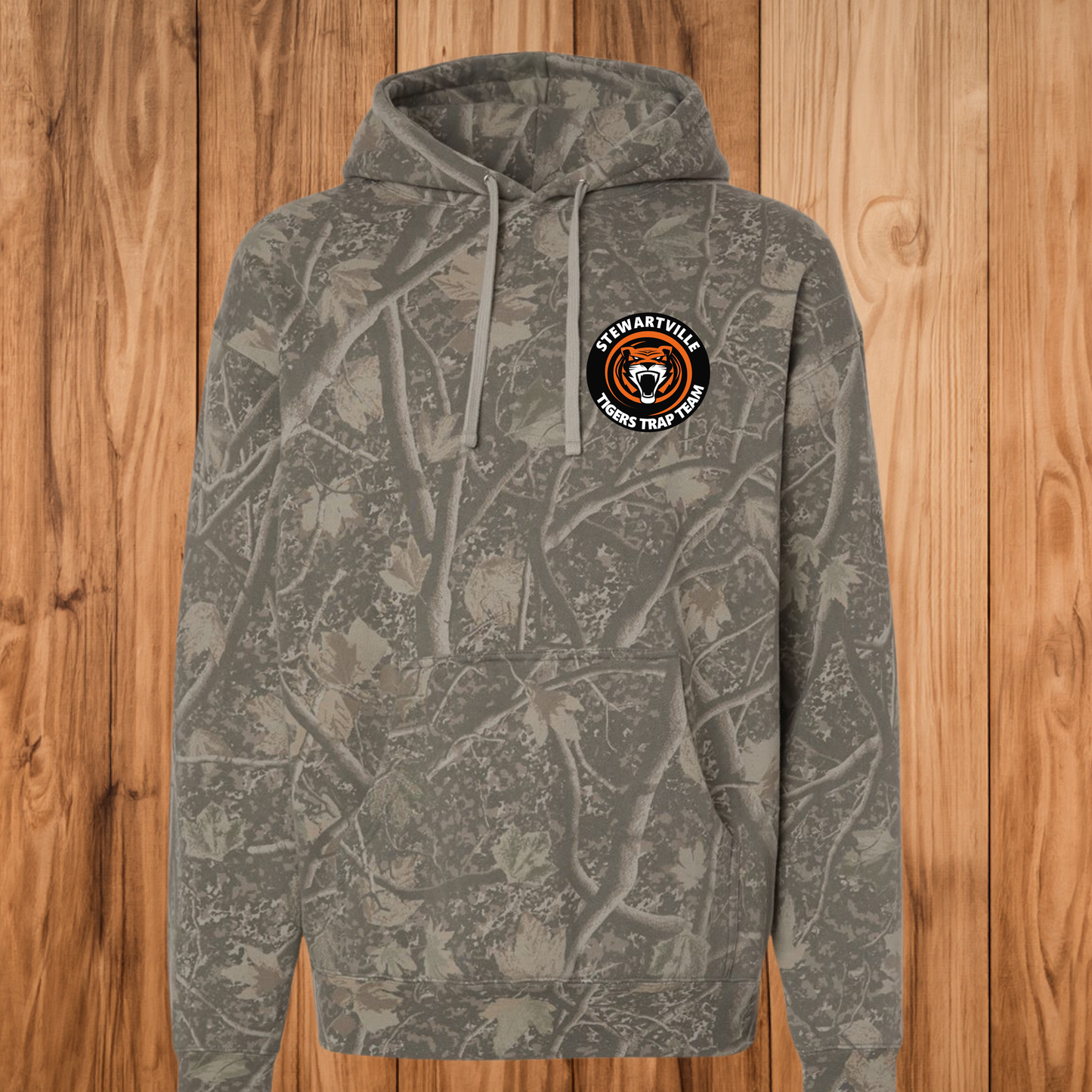 Stewartville Tigers Trap Team -  CAMO Hooded Sweatshirt - multiple designs