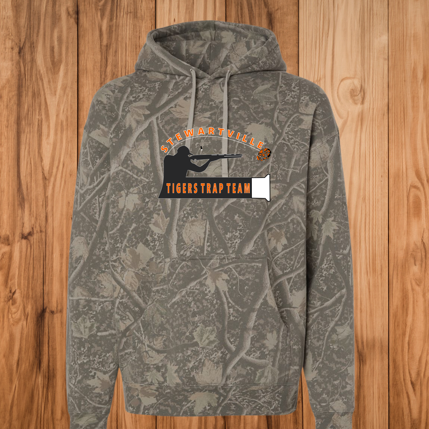 Stewartville Tigers Trap Team -  CAMO Hooded Sweatshirt - multiple designs