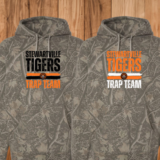 Stewartville Tigers Trap Team -  CAMO Hooded Sweatshirt - multiple designs