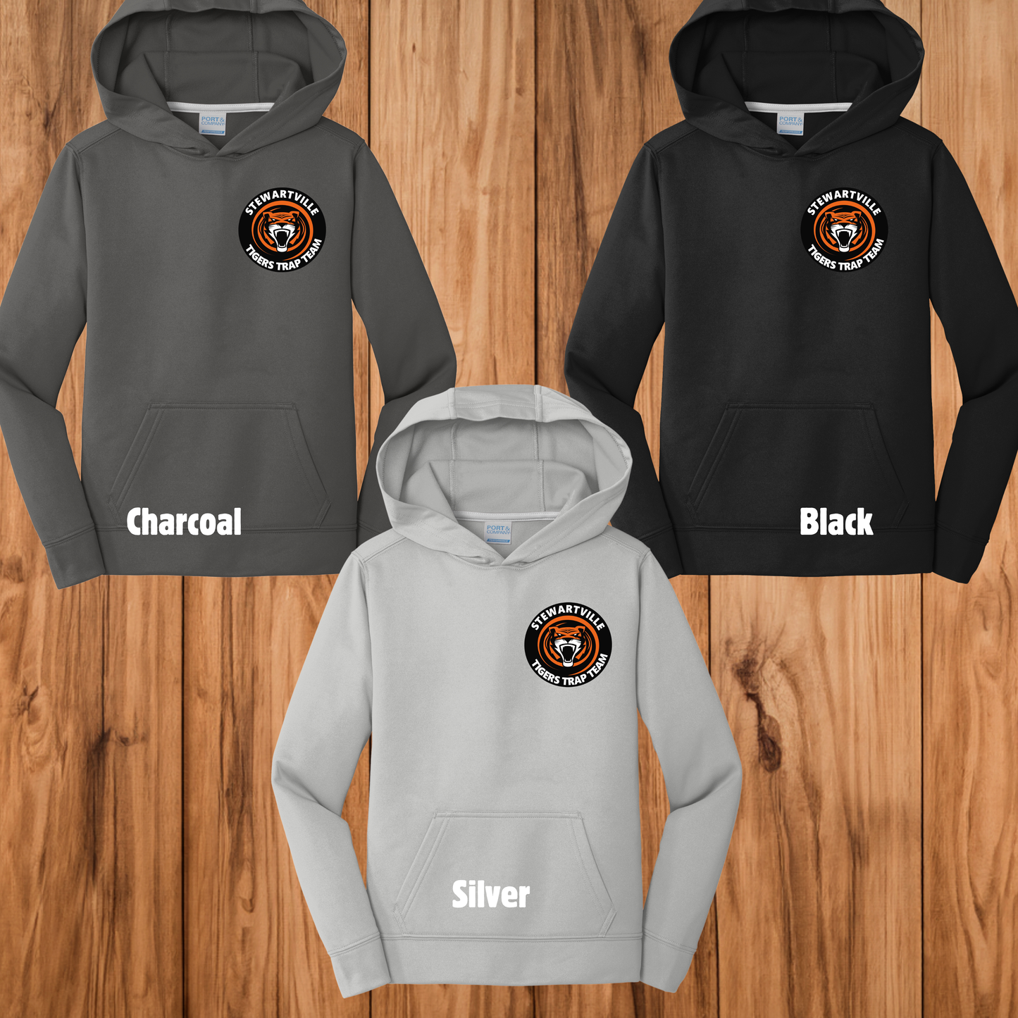 Stewartville Tigers Trap Team -  YOUTH Performance Hooded Sweatshirt - multiple designs