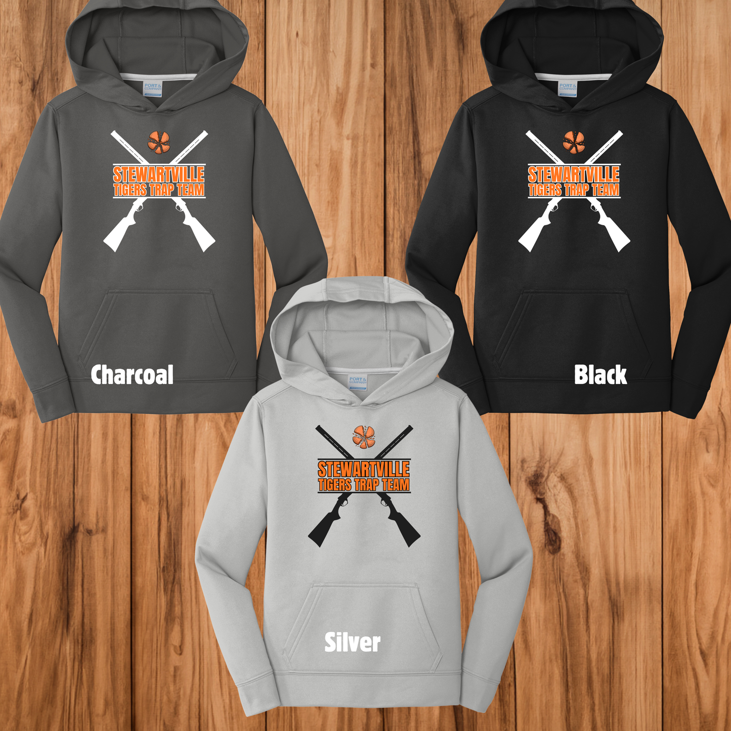 Stewartville Tigers Trap Team -  YOUTH Performance Hooded Sweatshirt - multiple designs
