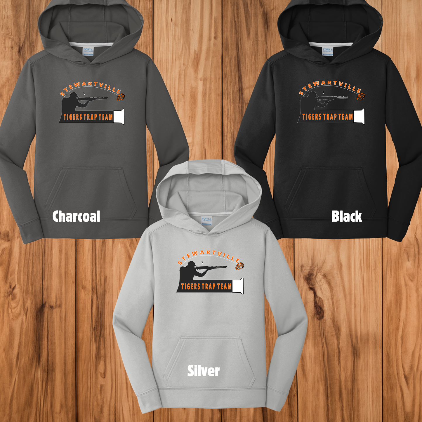 Stewartville Tigers Trap Team -  YOUTH Performance Hooded Sweatshirt - multiple designs