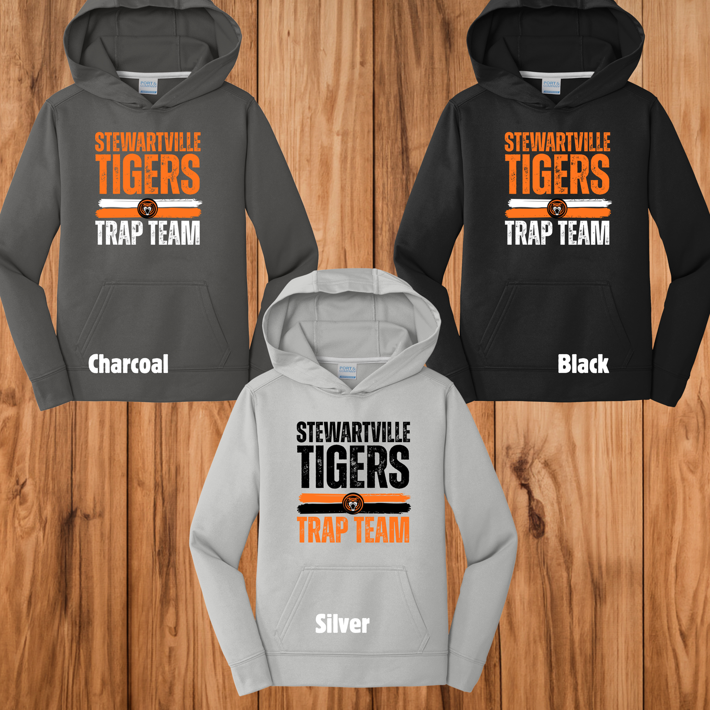 Stewartville Tigers Trap Team -  YOUTH Performance Hooded Sweatshirt - multiple designs