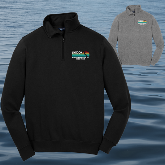 Skidox Rochester Water Ski Team - Retro Sunset Design - 1/4 Zip Sweatshirt