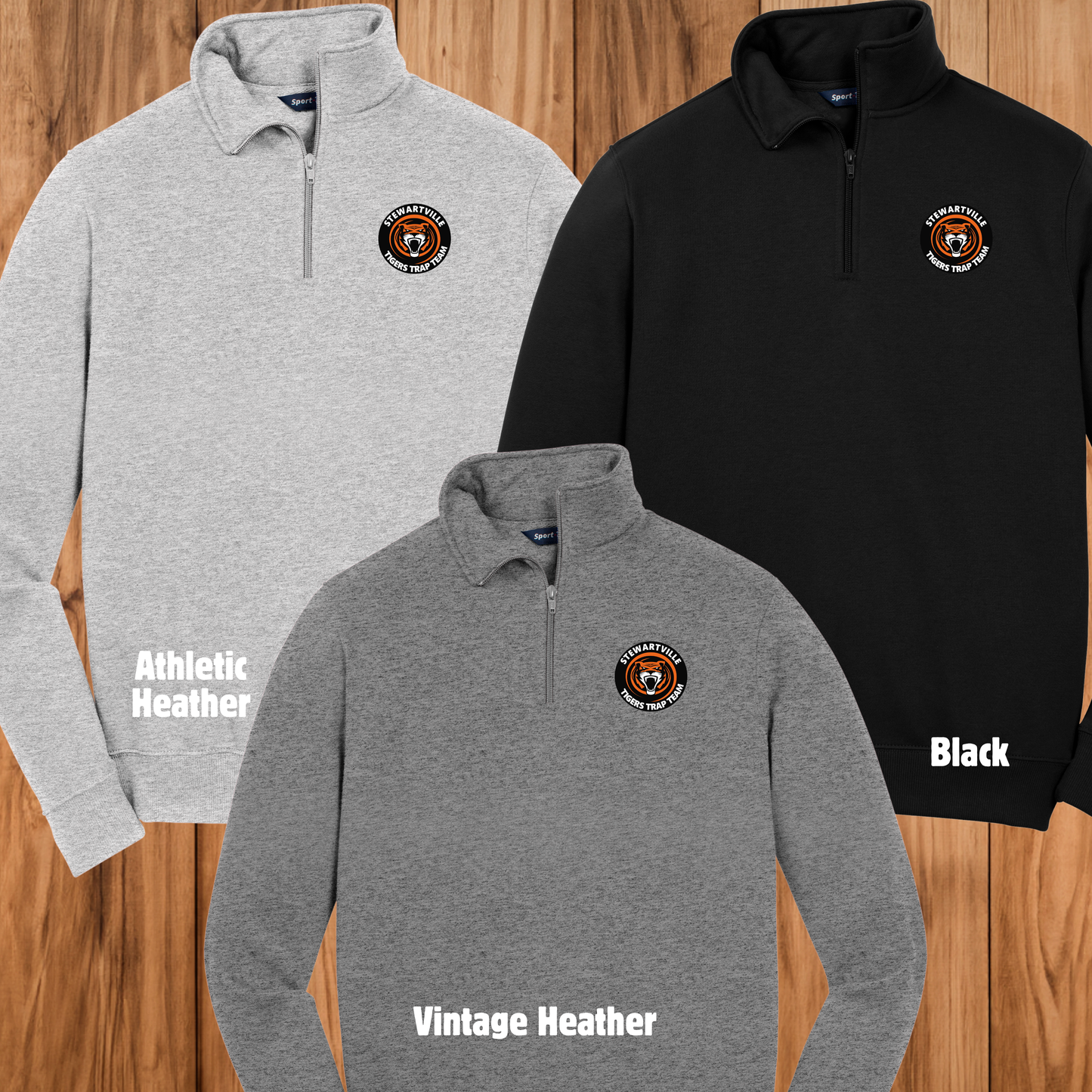 Stewartville Tigers Trap Team - 1/4 Zip sweatshirt - Circle design