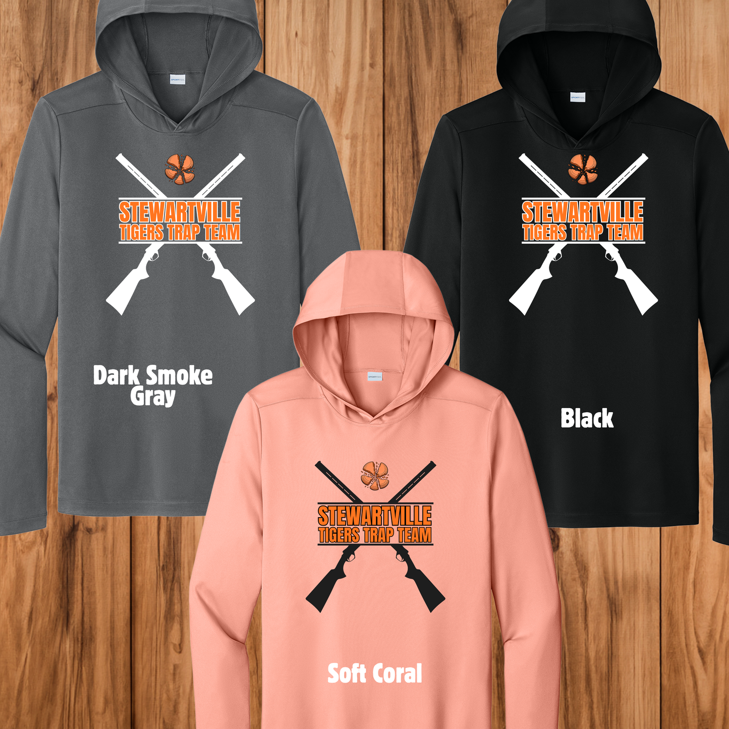 Stewartville Tigers Trap Team - Long sleeve hooded sunshirt - multiple designs