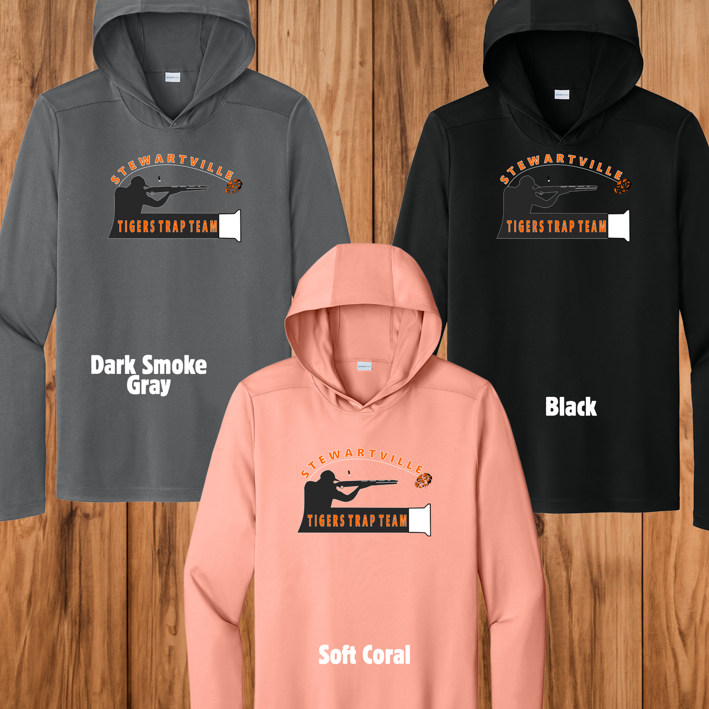 Stewartville Tigers Trap Team - Long sleeve hooded sunshirt - multiple designs