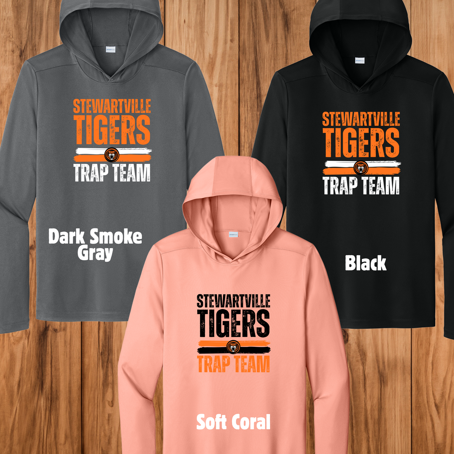 Stewartville Tigers Trap Team - Long sleeve hooded sunshirt - multiple designs