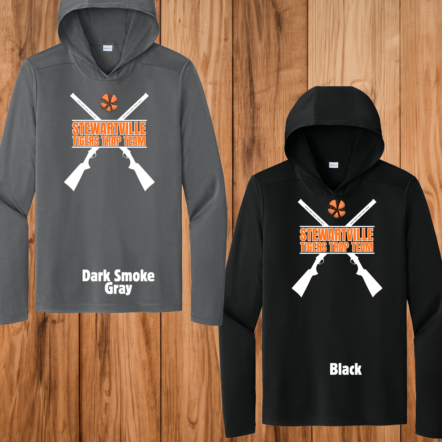 Stewartville Tigers Trap Team - YOUTH Long sleeve hooded sunshirt - multiple designs