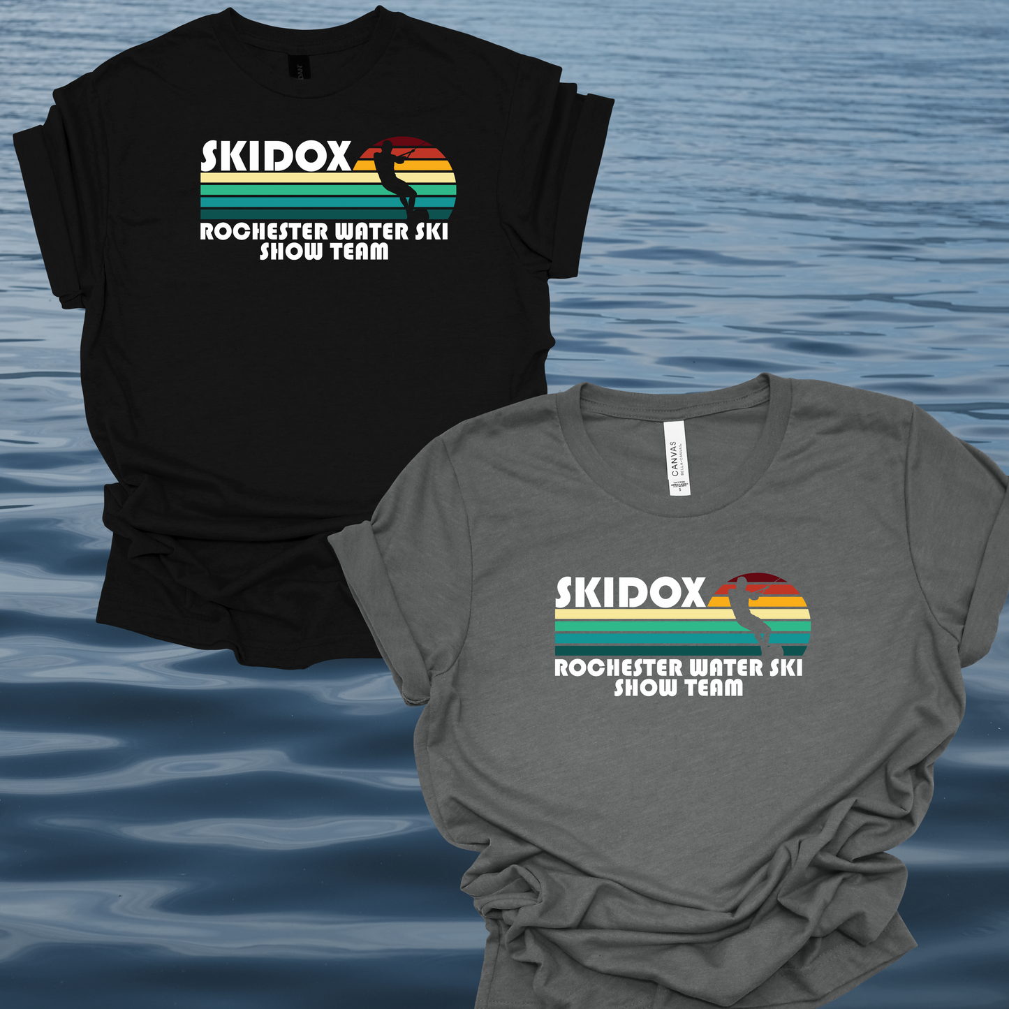 Skidox Rochester Water Ski Team - Retro Sunset Design - YOUTH Short Sleeve