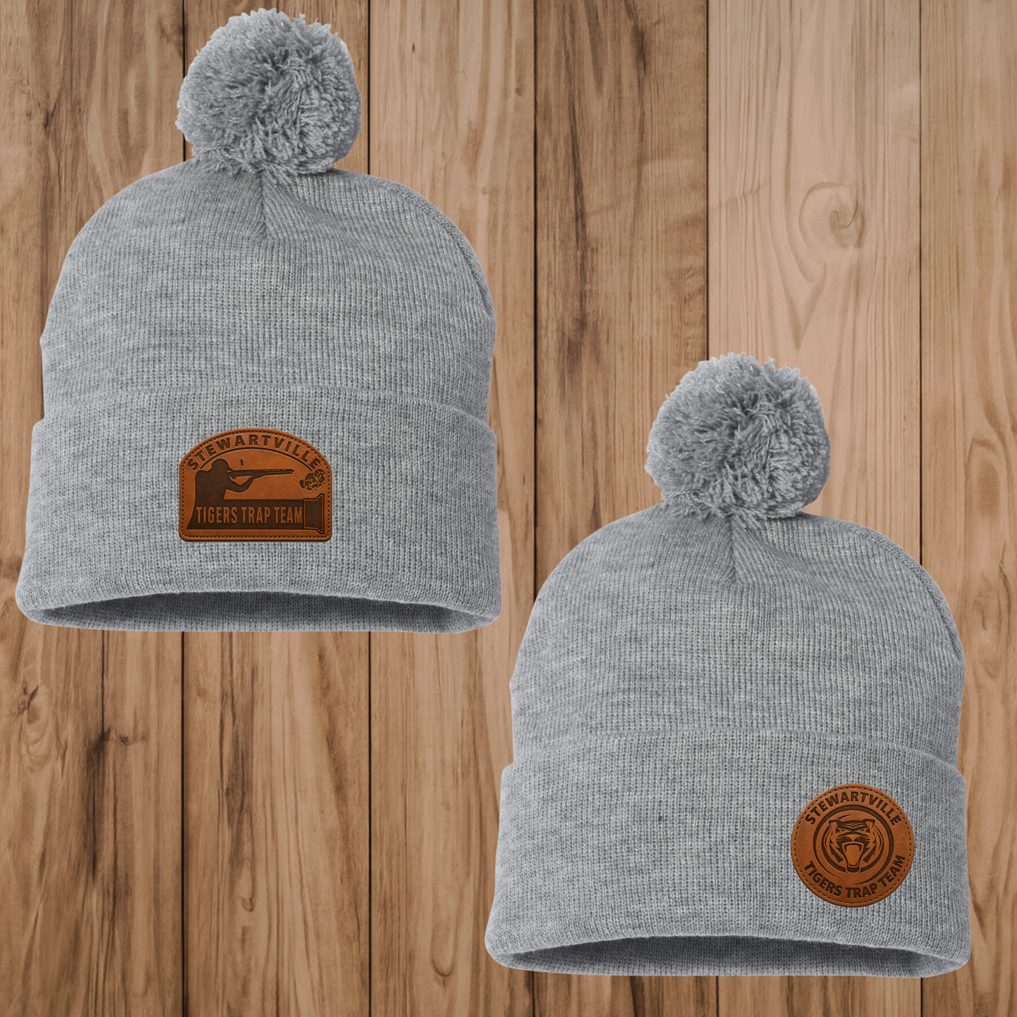 Stewartville Tigers Trap Team - Pom-Pom Cuffed Beanie- multiple designs
