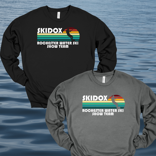 Skidox Rochester Water Ski Team - Retro Sunset Design - Crewneck Sweatshirt