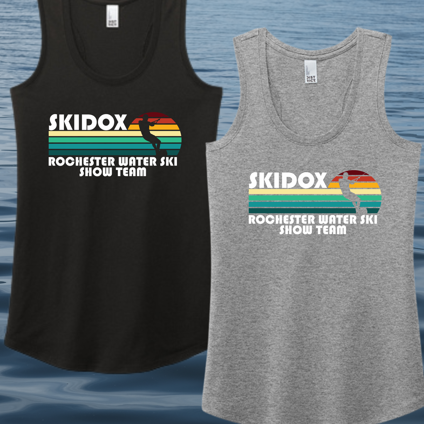 Skidox Rochester Water Ski Team - Retro Sunset Design - Women's Tank