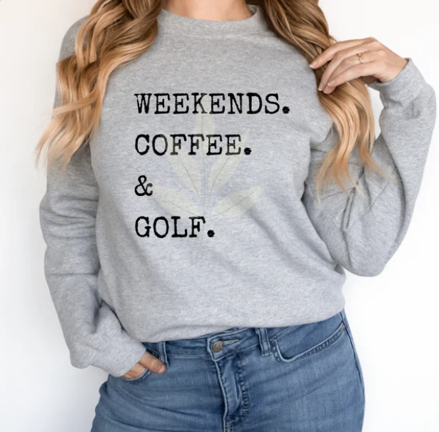 Weekends Coffee & Sports - Tank, Short Sleeve, Long Sleeve, Crew or Hoodie - available in black or white design