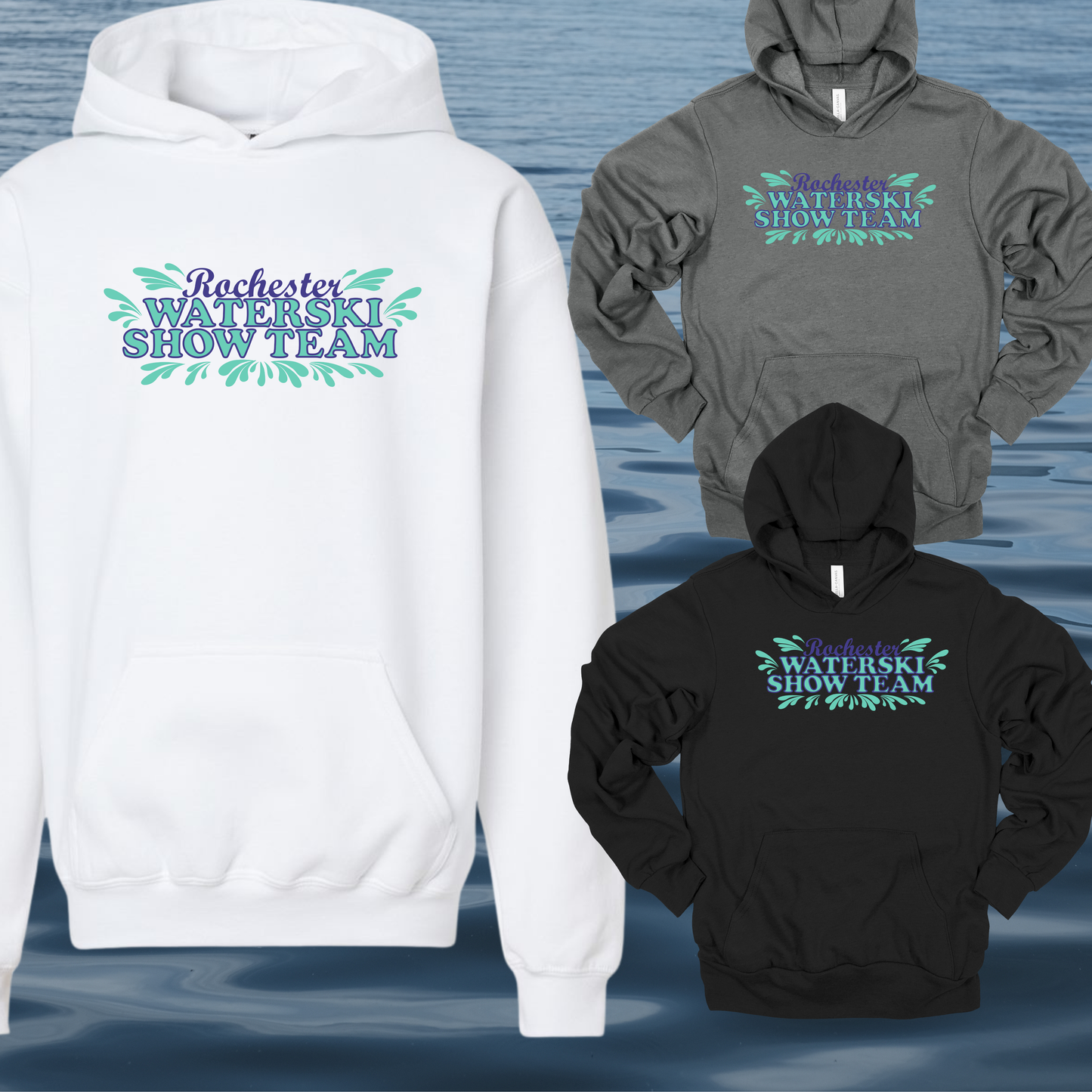 Skidox Rochester Water Ski Team - Splash Design - Hooded Sweatshirt