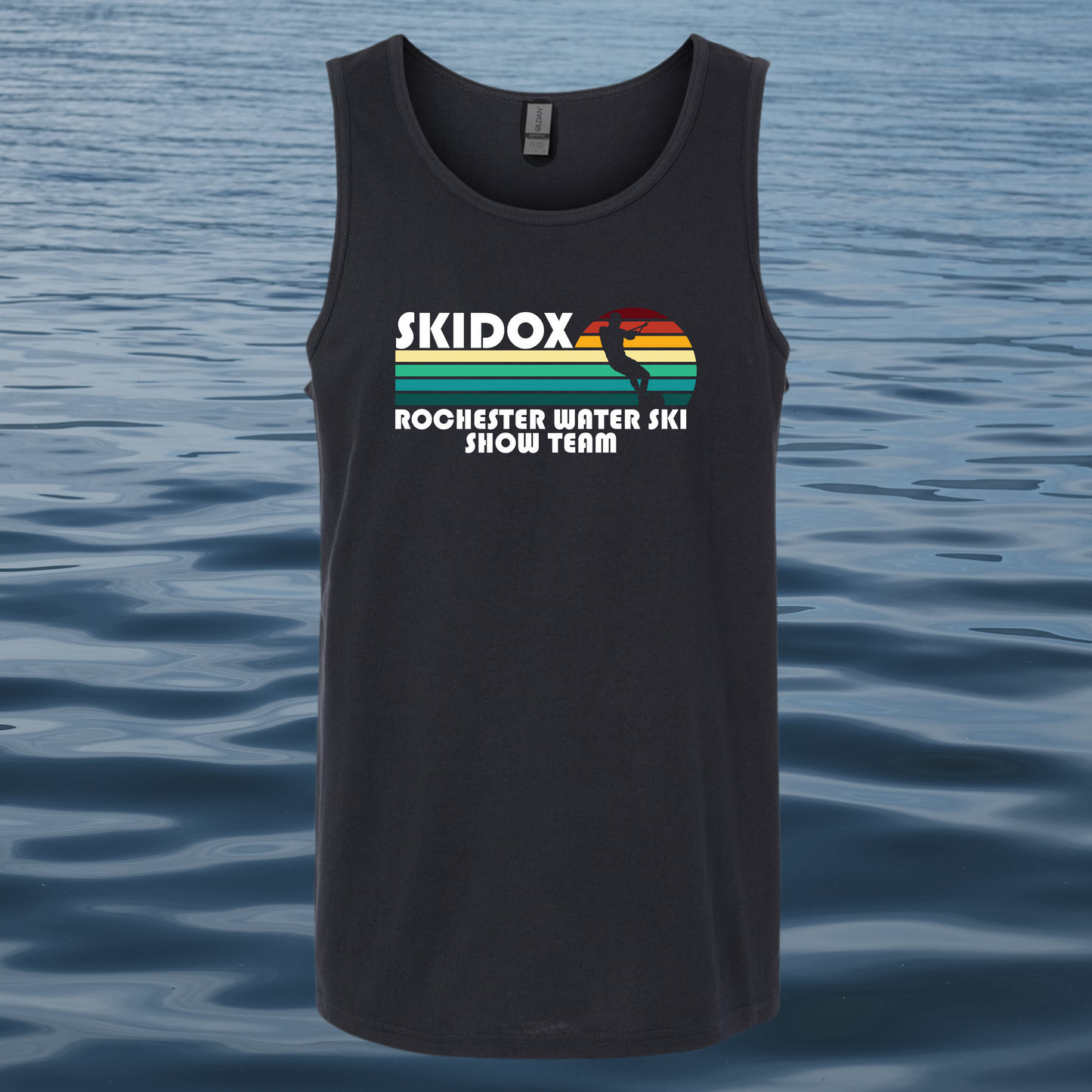 Skidox Rochester Water Ski Team - Retro Sunset Design - Men's Tank