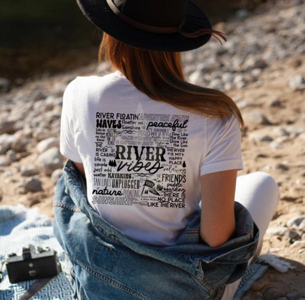 River Vibes- Tank, Short Sleeve, Long Sleeve, Crew or Hoodie - available in black or white design